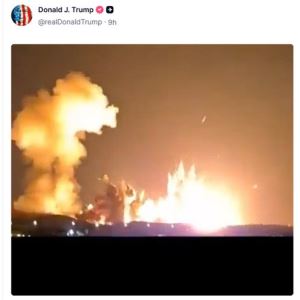 트럼프 올린 폭발 영상, "907㎏ 벙커버스터 투하"