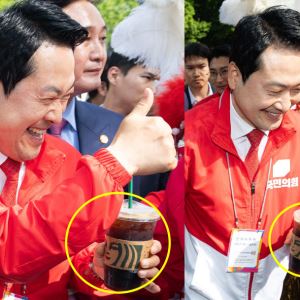 장동혁, 스타벅스 커피 건넨 시민에 '엄지 척'