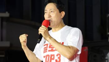 [속보] 오세훈, 자택 떠나 캠프 이동 중…개표 막판 역전
