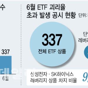 커진 변동성에 ETF 괴리율도 쑥…10건 중 1건은 삼전닉스 레버리지