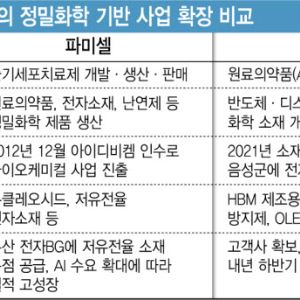 '정밀화학 앞세워 원료의약품서 첨단소재로'…파미셀·국전 변신은 무죄?[용호상박 K바이오]