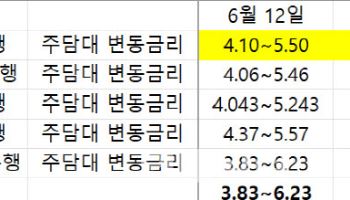 5대 은행, 3%대 주담대 시대 1년 2개월만에 막 내려