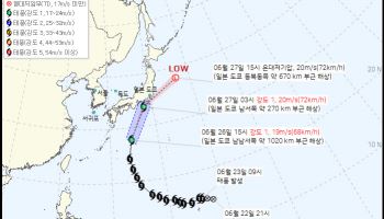 제7호 태풍 메칼라 힘 잃었다…36시간 내 온대저기압