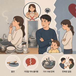 아이 낳고 다시 흡연한 아내와 이혼하고 싶습니다[양친소]