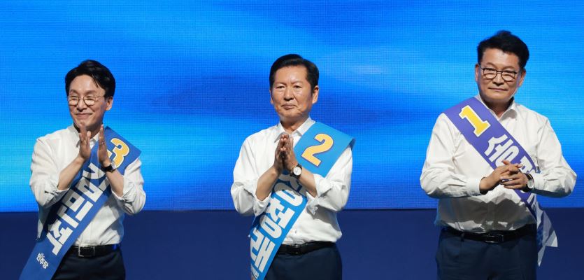 김민석, 정청래와 3086표→6.3만표 격차 벌려…누적 득표율 '과반'(종합)