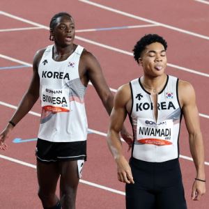 44년 만의 男100m 메달, 0.06초 모자랐다…조엘진 4위·비웨사 5위