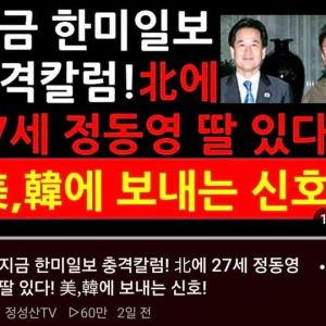 "北에 27세 정동영 딸 있다" 유튜브 급속 확산...정체는