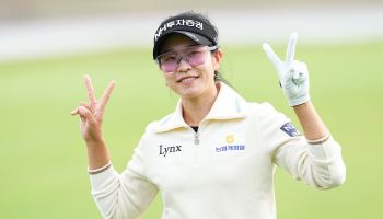BMW 레이디스 챔피언십 박민지 연습 중 쌍브이 포즈
